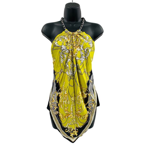Cache Y2K Silk Bandana Scarf Halter Top - Picture 1 of 3